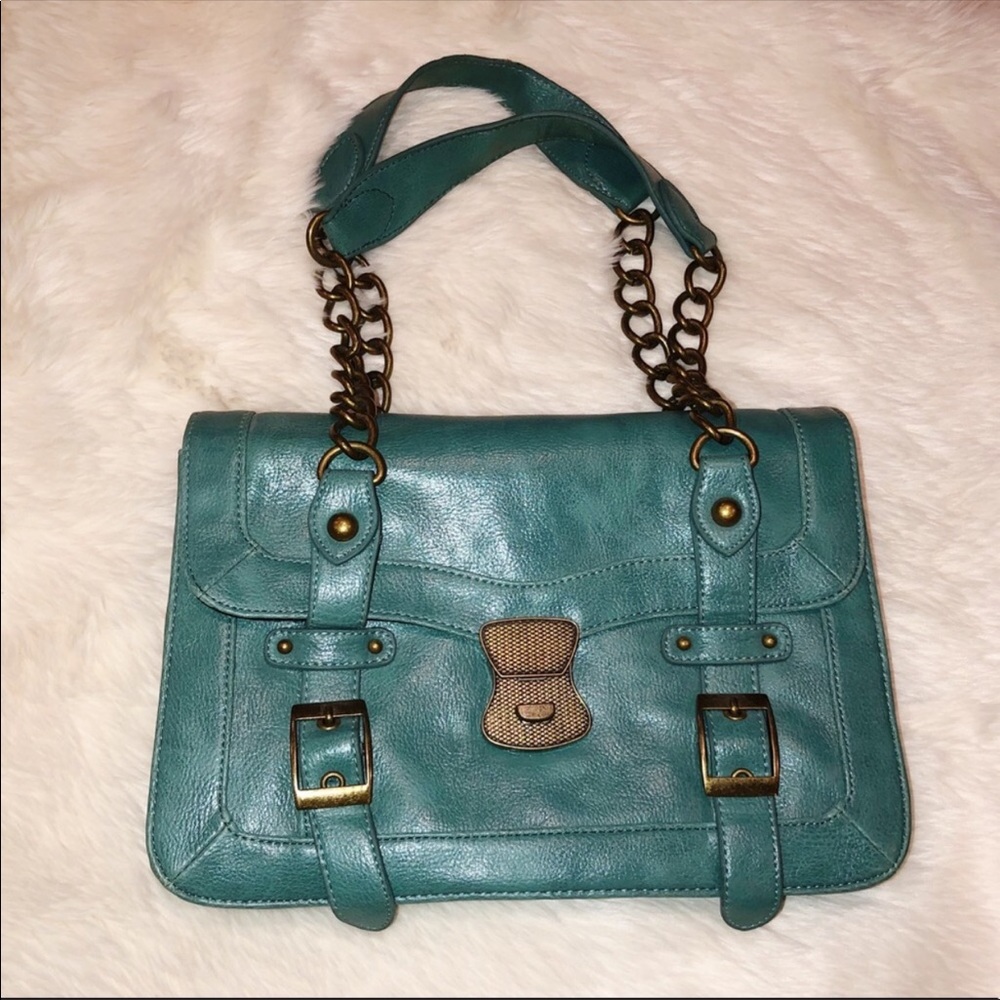 Deena and Ozzy teal handbag